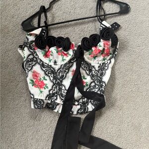 Floral corset style top - For Love of Lemons